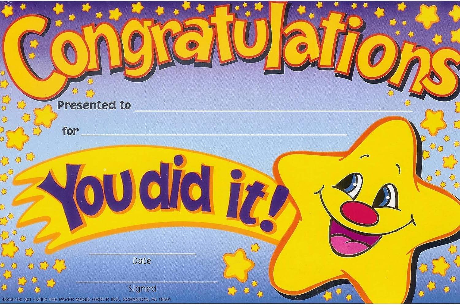 Eureka Congratulations You Did It, Set of 36 Recognition Awards