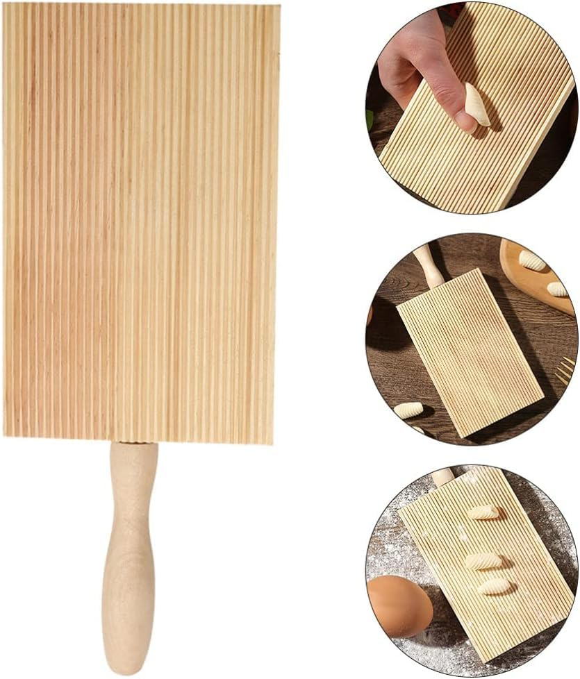 Gnocchi Paddle Wooden Butter Paddles Wood Gnocchi Pasta Board Strippers Natural Italian Pasta Maker Board for Bamboo Kitchen Gadgets Tools image number 6