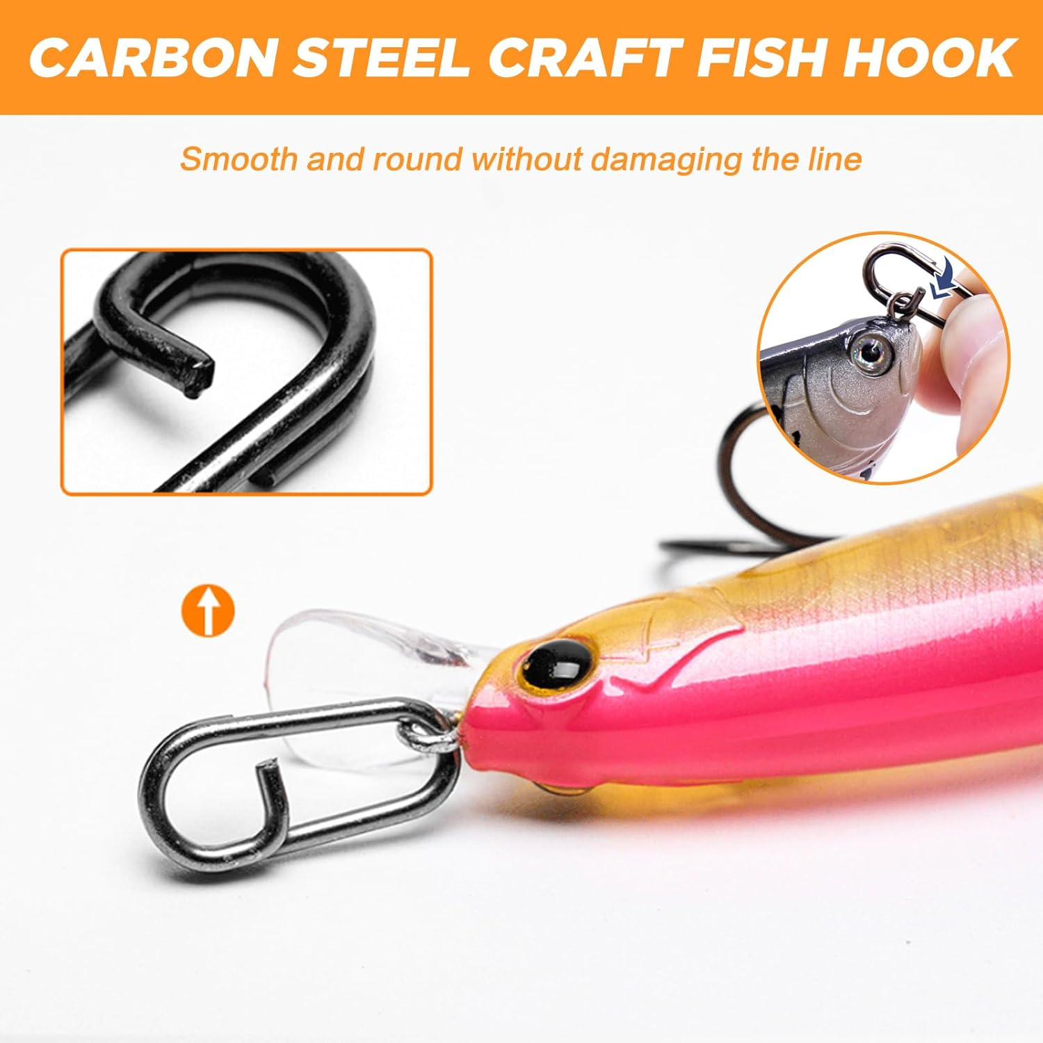 EWEIS 200 Pcs Power Oval Split Rings Fishing with Alloy Reinforced Material, Upgrade Triple Strength Speed Clips for Lures, Stainless Steel Fishing Fishing Wwivels & Snaps（5 Sizes，21/18/16/13/10Mm） image number 1