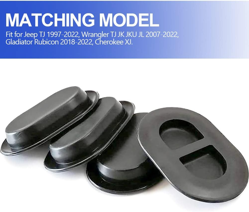 4PCS Floor Pan Drain Plugs, Floorboard Drain Holes Front Rear Floor Mats Rubber Plug for Jeep TJ Wrangler JK JKU JL 1997-2022,For Gladiator Rubicon JT 2020-2022 for All-Weather Mopar Slush Floor Mat