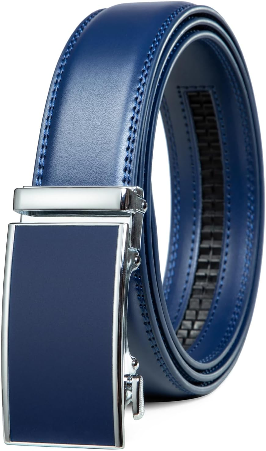 Belt for Men,Leather Ratchet Click Dress Belt with Automatic Slide Buckle Adjustable-35Mm Wide image number 2