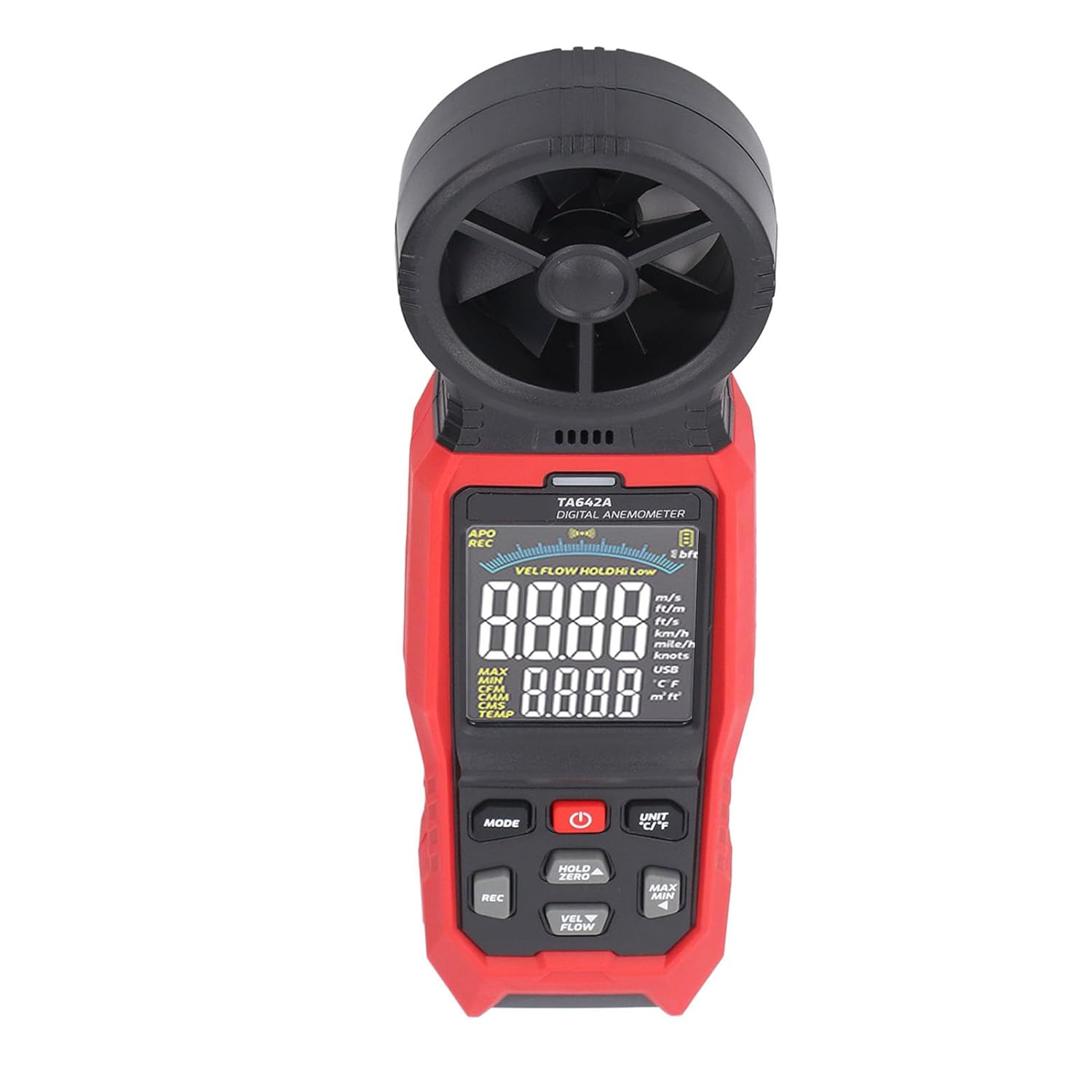 8 Vane/Wing Handheld Anemometer for Wind Speed Temperature Airflow Measurement, Wind Speed Temperature Airflow Measurement with Easy Switching between Units for Data Tracking image number 5