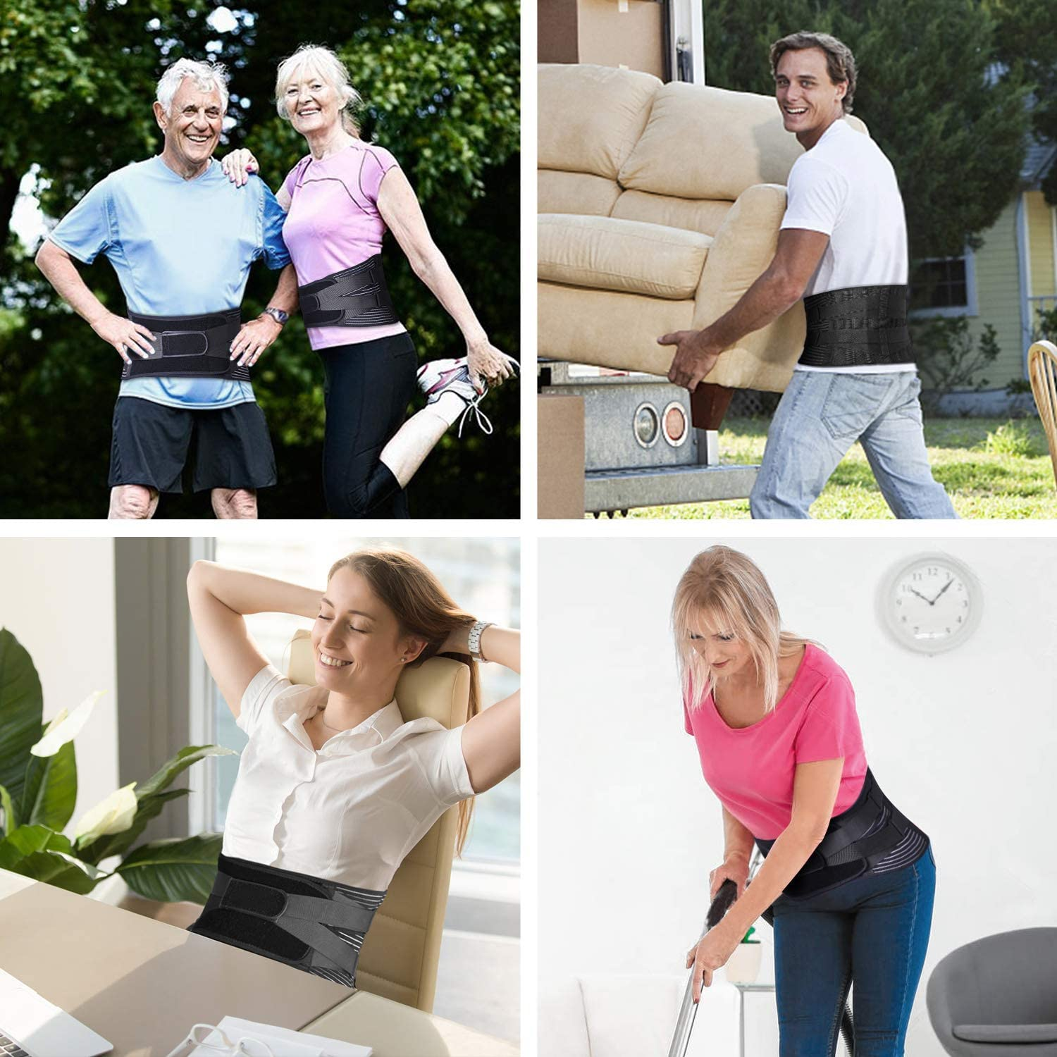 Back Braces for Lower Back Pain Relief with 6 Stays, Breathable Back Support Belt with Lumbar Pad for Men/Women for Work, Anti-Skid Lumbar Support Belt with 16-Hole Mesh for Sciatica image number 1