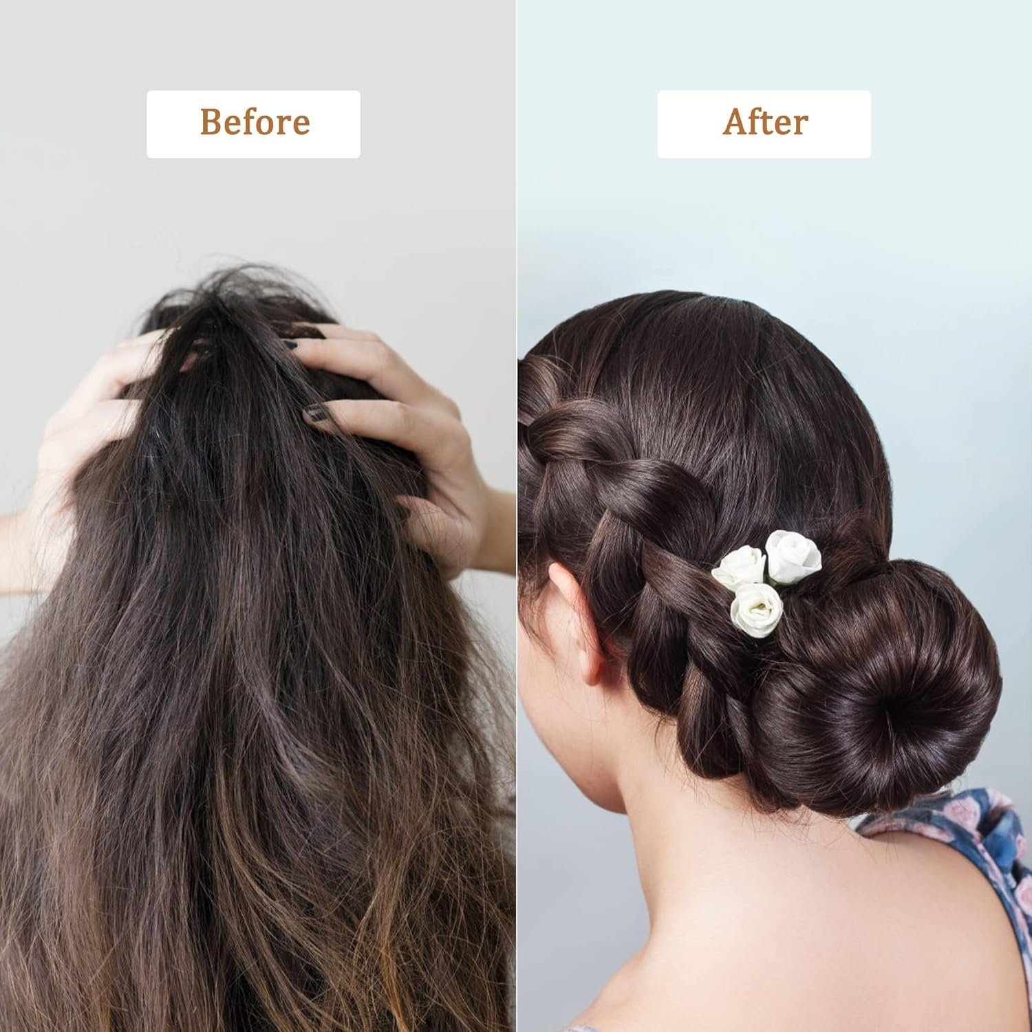 YOKONICOY Easy Snap-And-Roll Bun Hair Tool,4Pack Hair Bun Maker, Magic Bun Tool, Donut Hair, Perfect Bun Makers Hair Pins French Twist Donuts for Updos Kids Women Ballerina Bun Shaper Easybun