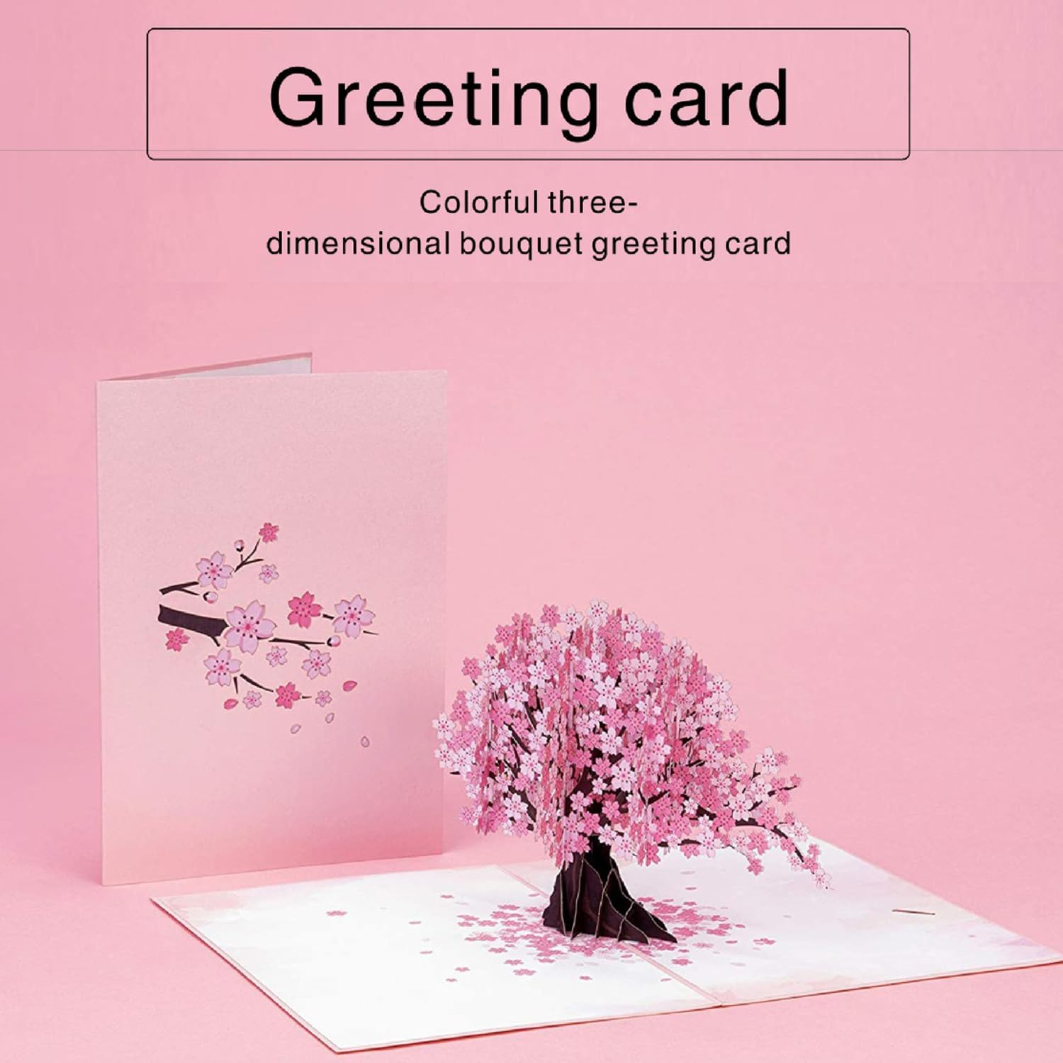 BEANPRECOY 3D Cherry Blossom Pop up Card - Handmade Greeting Card for Birthday, Wedding, Anniversary, Mothers Day, Thank You, Get Well - All Occasion Note Card with Envelope (5" X 7") image number 6