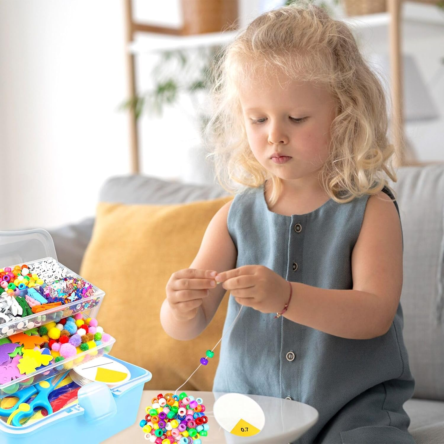 Arts and Crafts Supplies for Kids Crafts Kit with Pipe Cleaners DIY Crafts for Kids Art School Supplies Materials All in Crafting Box Craft Supply Set Gifts for Kid Girls Boys Age 4-8, 8-12 image number 1