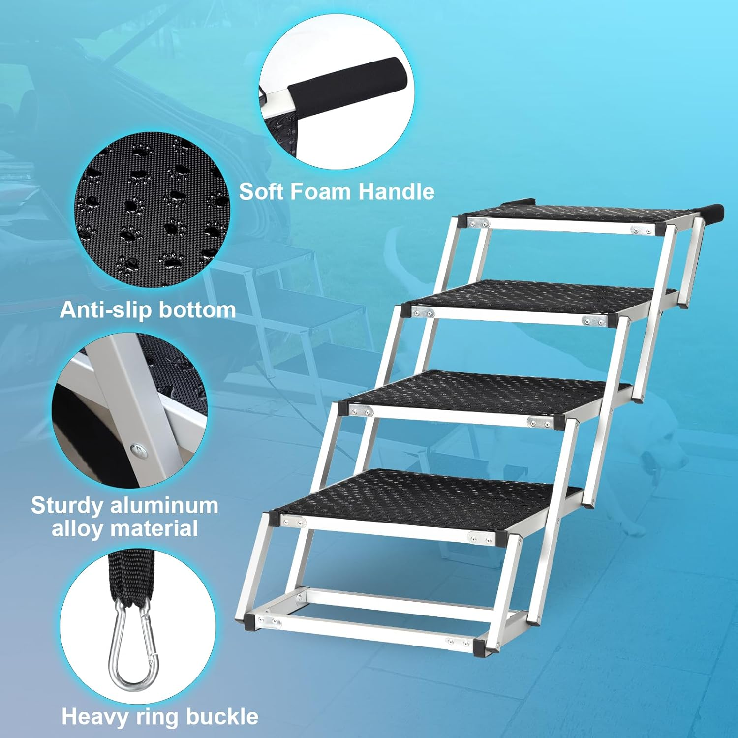 Uross Dog Car Ramp for Large Dogs, 5 Step image number 6