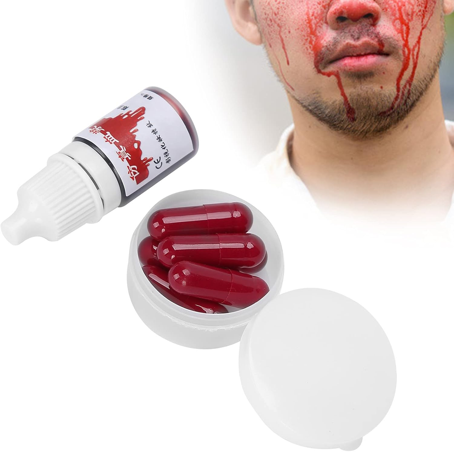 Fake Blood Capsules, Practical Safe and Reliable Fake Blood Pill Convenient for Theater Film, Special Effects image number 3