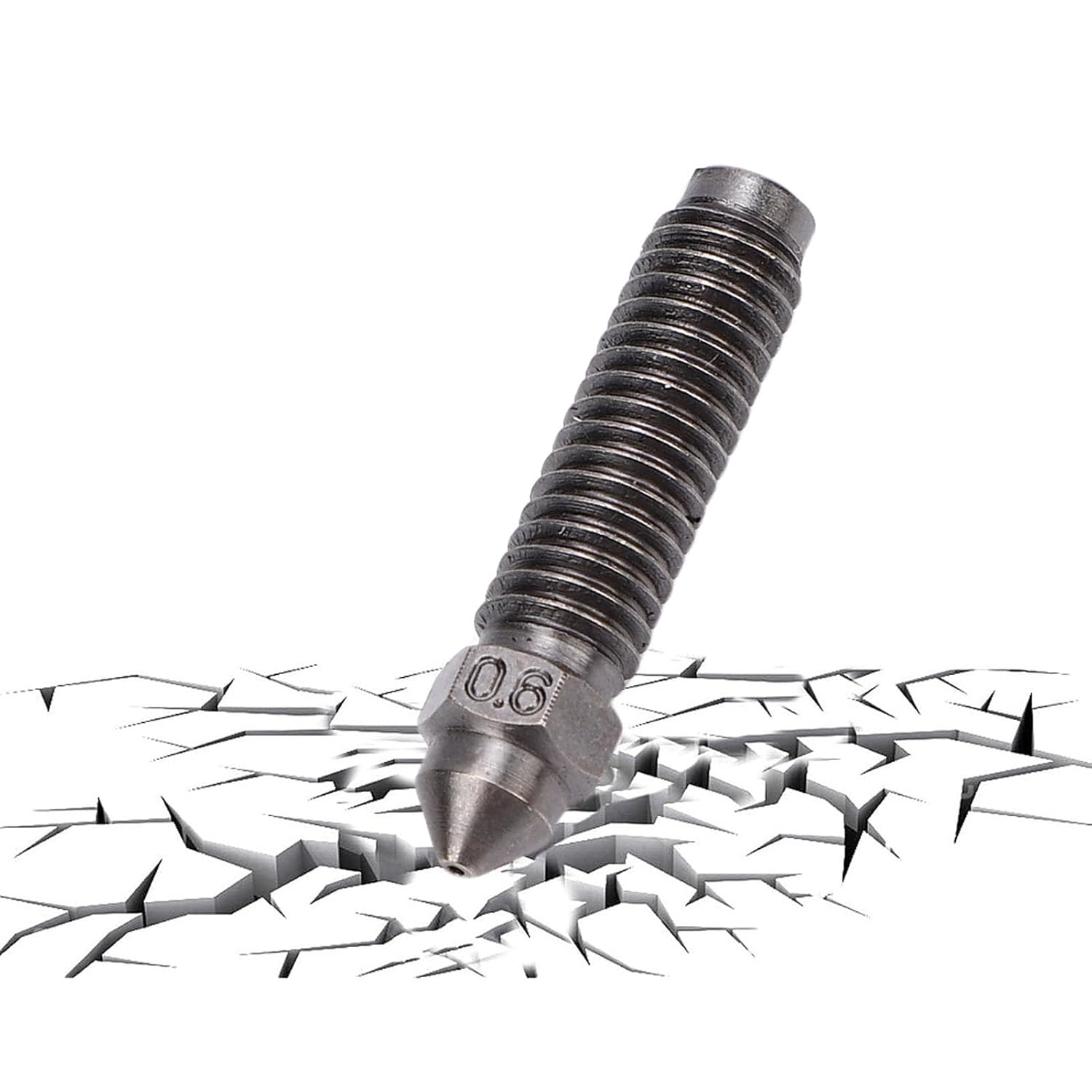 2Pcs 3D Printer Nozzle, Hardened Steel Extruder Carbon 0.6Mm Nozzle for ELEGOO with High Temperature Abrasion Proof image number 4