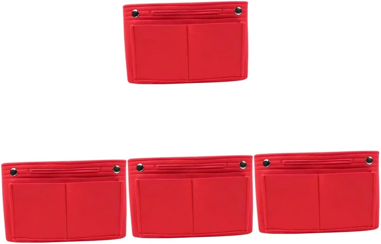 STOBAZA 4Pcs Purse Organizer Insert Felt Handbag Organizer Insert Tote Bag for Travel Storage Bag image number 1
