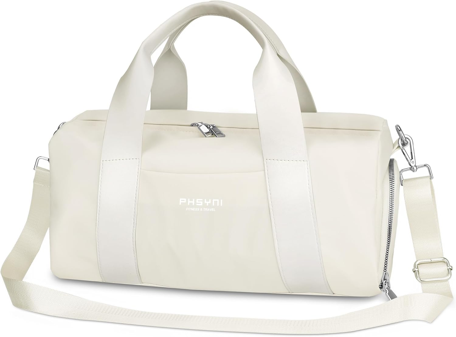 Gym Bag for Women,Pu Leather Handle,Dry Wet Separated with Shoe Compartment & Wet Pocket,Waterproof Duffle Bag for Travel Sports Fitness Workout Athletic (Purple, 19" Medium Size)