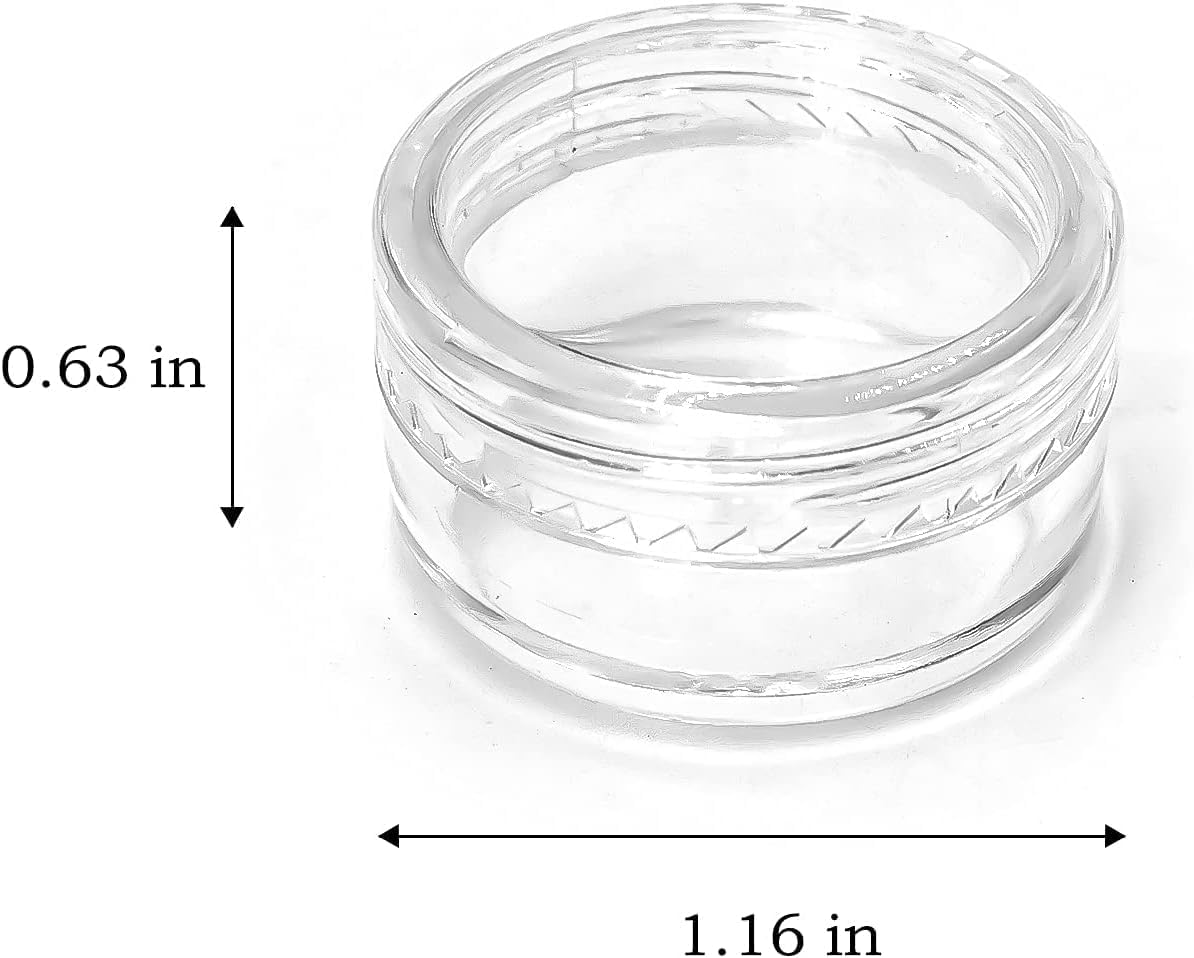 55Pcs 5 Grams Sample Containers with Lids and Labels, Small Little Mini Tiny Containers, Clear Acrylic Plastic Sample Jars for Cosmetic, Creams, Makeup, Nails, 5G/5Ml Round
