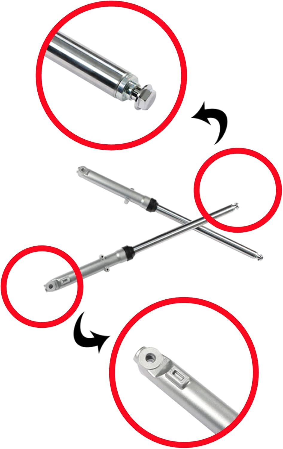 GXYWADY 27 Motorcycle 1 Pair Front Fork Shocks Absorber Suspension Replacement for Honda CG125 CT90 CT110 Trail