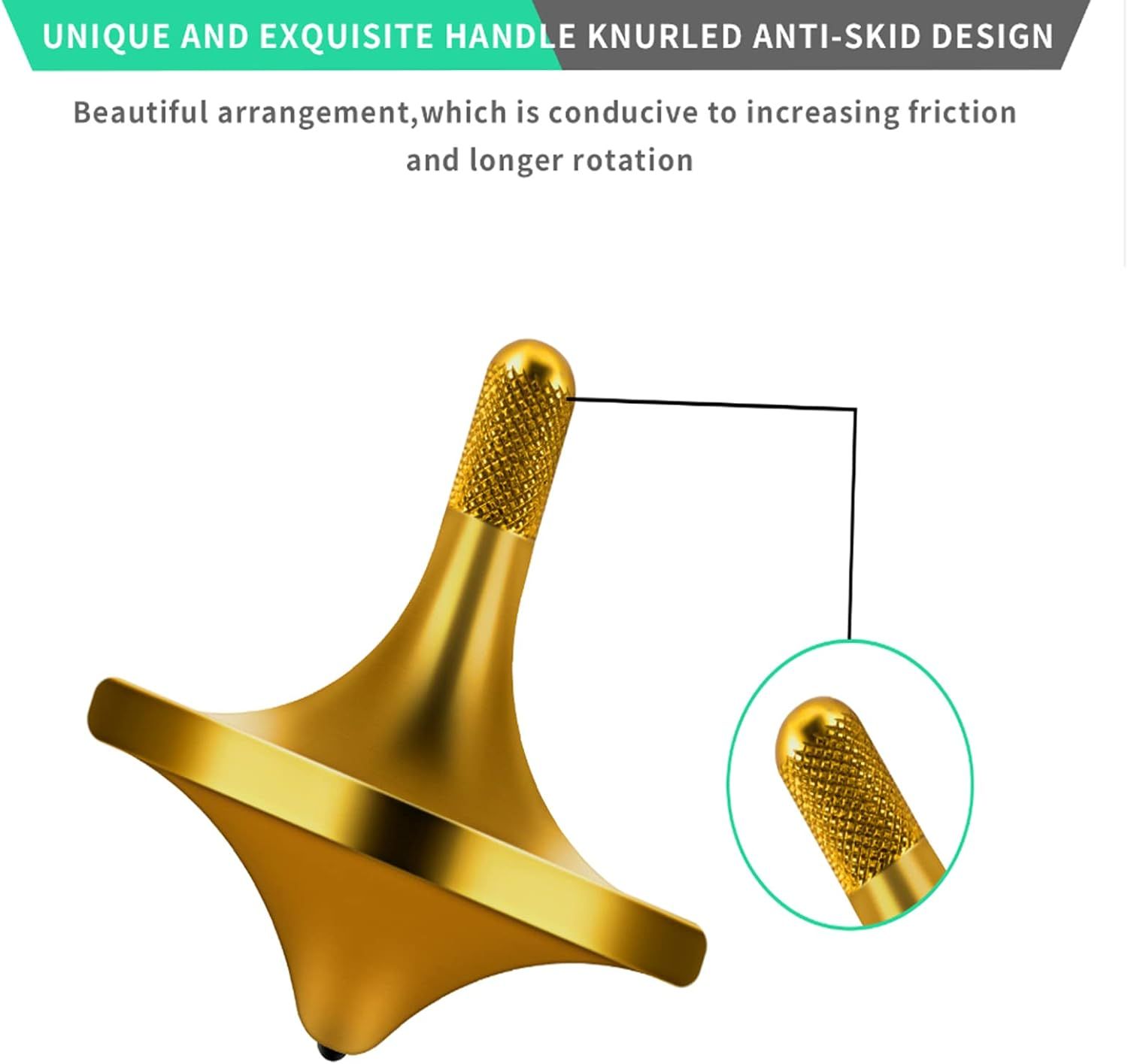 (S, Gold) - CHEETOP Precision Brass Spinning Top,Elegant Stable Metal Desktop Toy Gyro,Relaxation Toy,Hardest Silicon Nitride Is Inlaid at the Bottom,Quiet Noiseless (Small Size Gold-Diameter 24Mm) image number 2