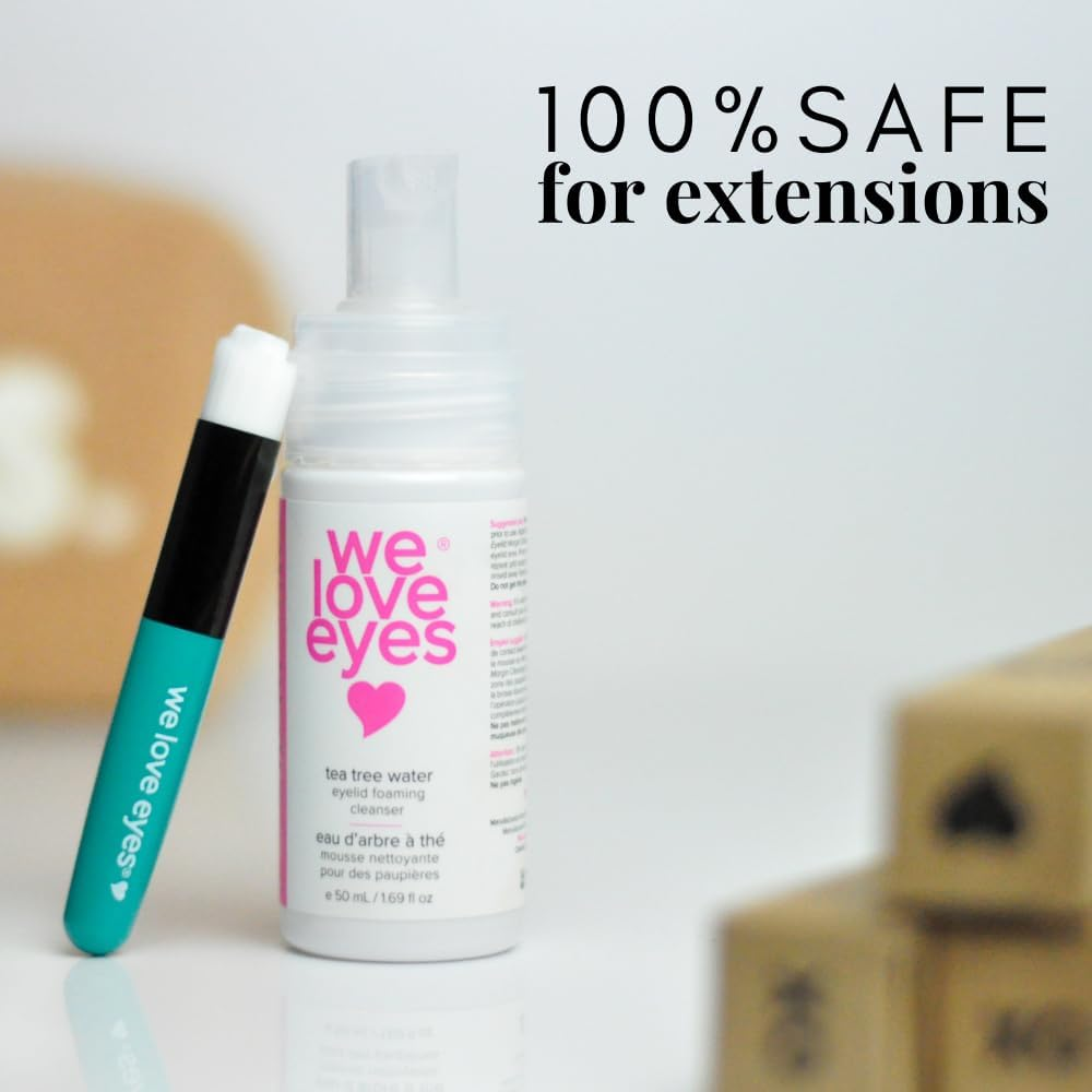 We Love Eyes - 100% Oil Free Tea Tree Water Eyelid Foaming Cleanser - for Eyelash Extension Home Care, Extend Lash Retention, Non-Irritating Formula image number 1