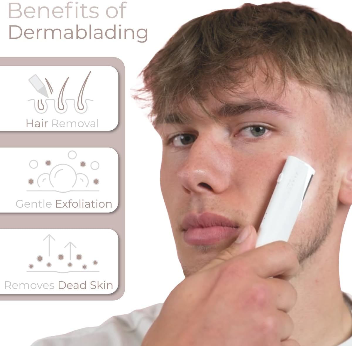 STYLPRO 2 in 1 Sonic Dermaplane & Trimmer: Lighted Edge Rechargeable Cordless Travel Friendly Eyebrow Peach Fluff Bikini Line Pain Free Exfoliation with 3 Vibration Levels image number 4