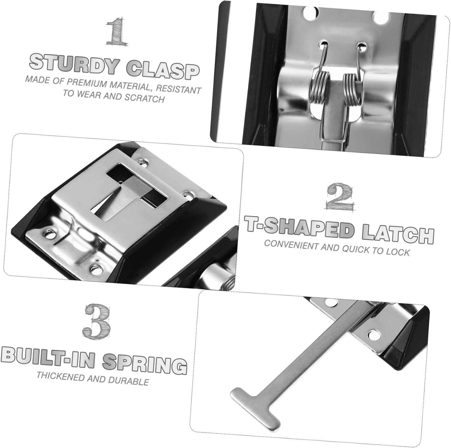 Iplusmile Stainless Steel Rv Door Catch Clip over Door Hook No Drill Metal Hook Latch for Van Trailer image number 1