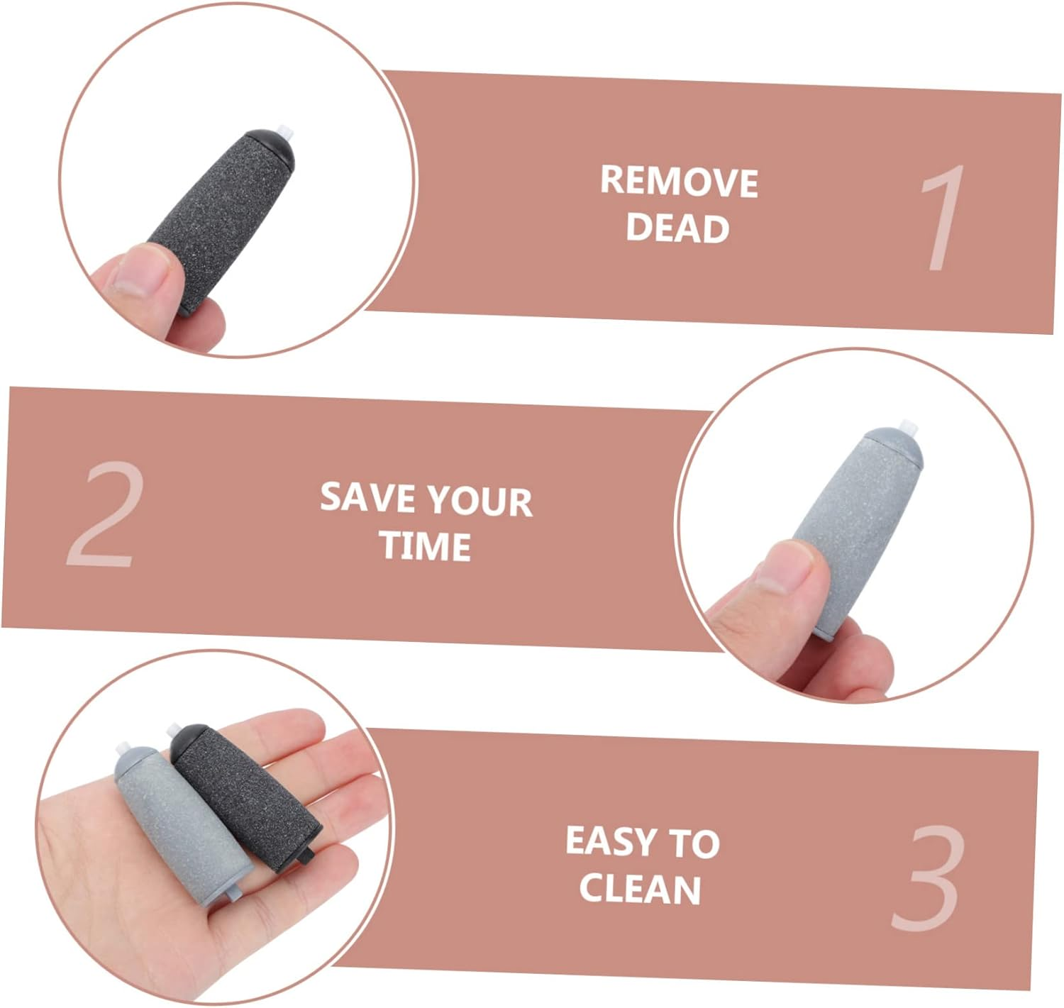 WOFASHPURET 6Pcs Foot Grinder Replacement Heads Pedicure Tools Replacement Rollers Foot Exfoliator image number 4