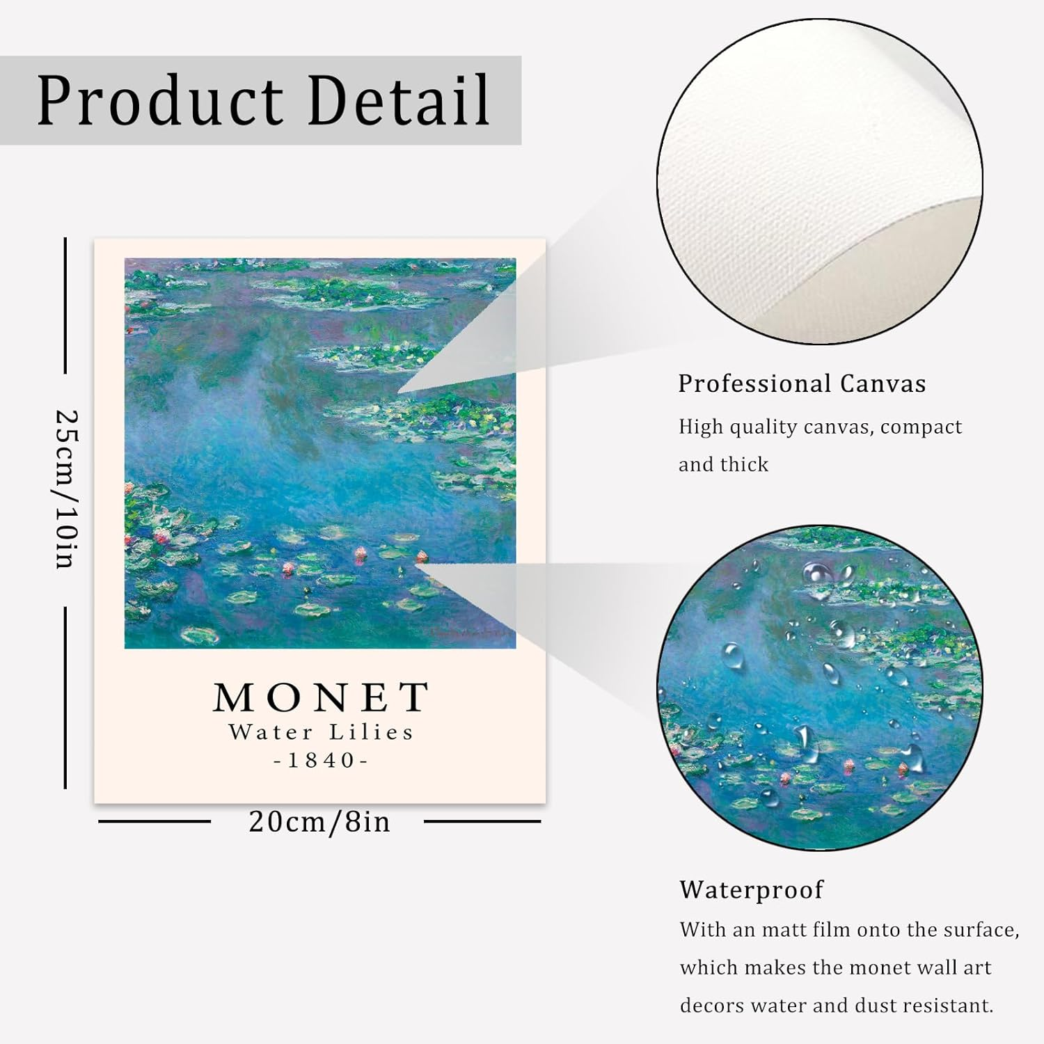 RETRART Claude Monet Wall Art Prints Aesthetic Posters for Room Decor Set of 6 Water Lilies Posters - Vintage Famous Art Canvas Prints - 8X10In Unframed - Flower 02 image number 7