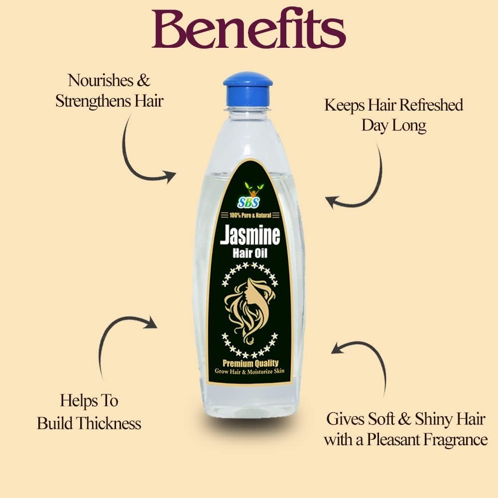 SBS Jasmine Hair Oil (Pack of 3) - Pure & Natural Hair Oil for All Hair Types. (100 Ml) image number 5