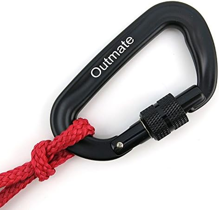 'Outmate 12Kn 3.2''X2'' Heavy-Duty Carabiner Clips - Durable, Lightweight Aluminum Alloy Carabiners for Hiking, Camping, Keychains, Dog Leashes, Hammocks & More' - 2 Cyan image number 5