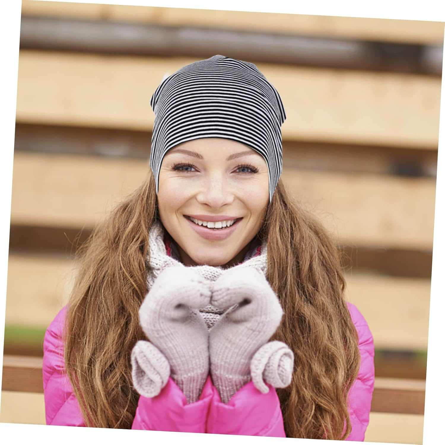 HORIALENCE Thin Cotton Sleeping Beanie Hat with Elastic Band for Sports and Sleep Breathable Lightweight Hair Accessory Cap for Women and Men Comfortable Stretchable Fit image number 4