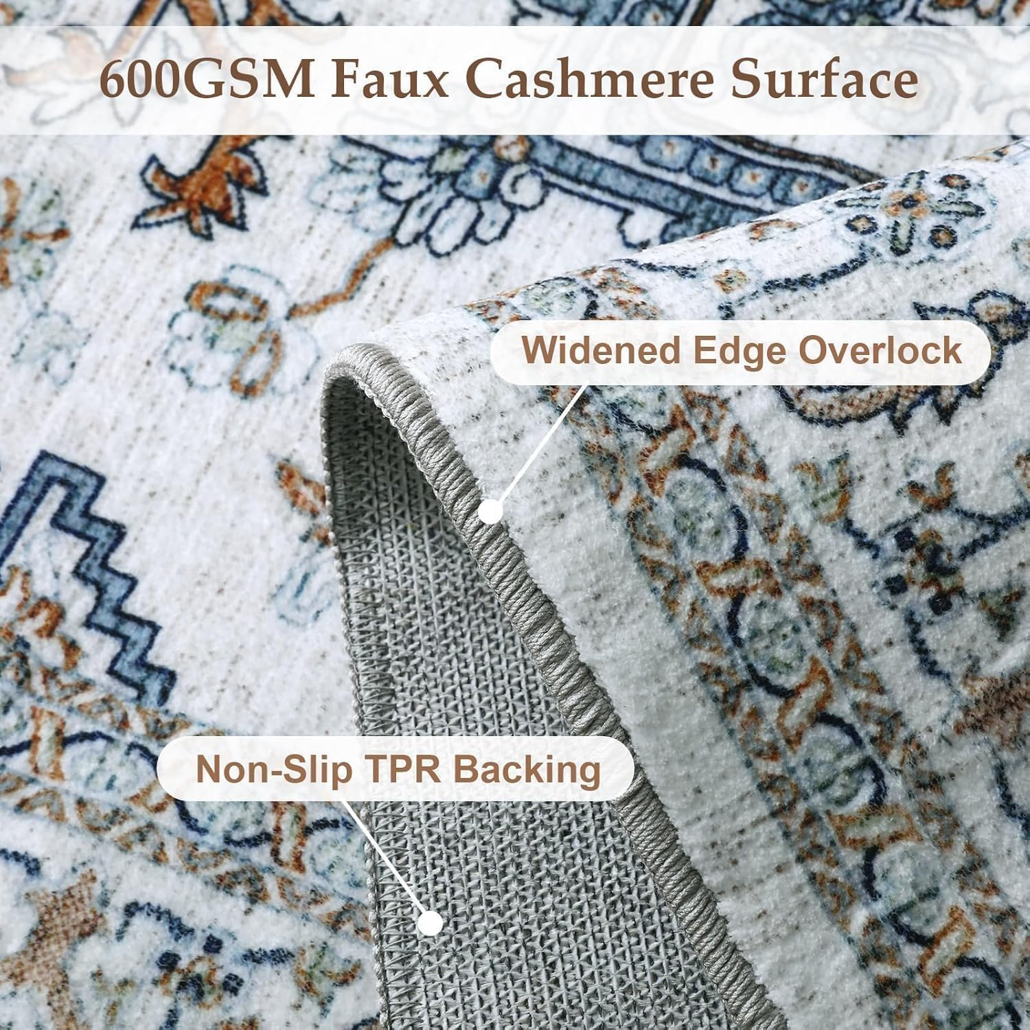 Forubar Boho Area Rugs for Living Room, Washable Persian Rug, Non-Slip Vintage Carpet for Bedroom, Indoor Floor Mat Modern Soft Abstract Rugs (Sytle 4, 160 X 230 Cm) image number 2