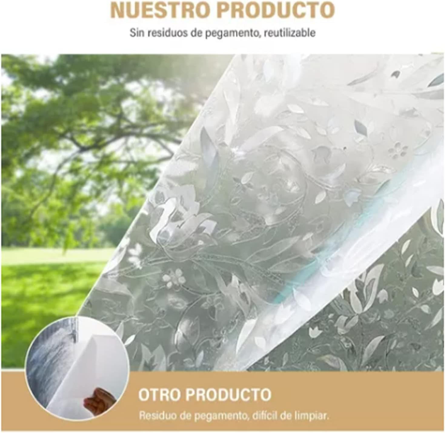 Window Decorations 60X300Cm 3D Pattern Self Adhesive Window Privacy Film Static Cling Window Sticker for Home Office image number 3