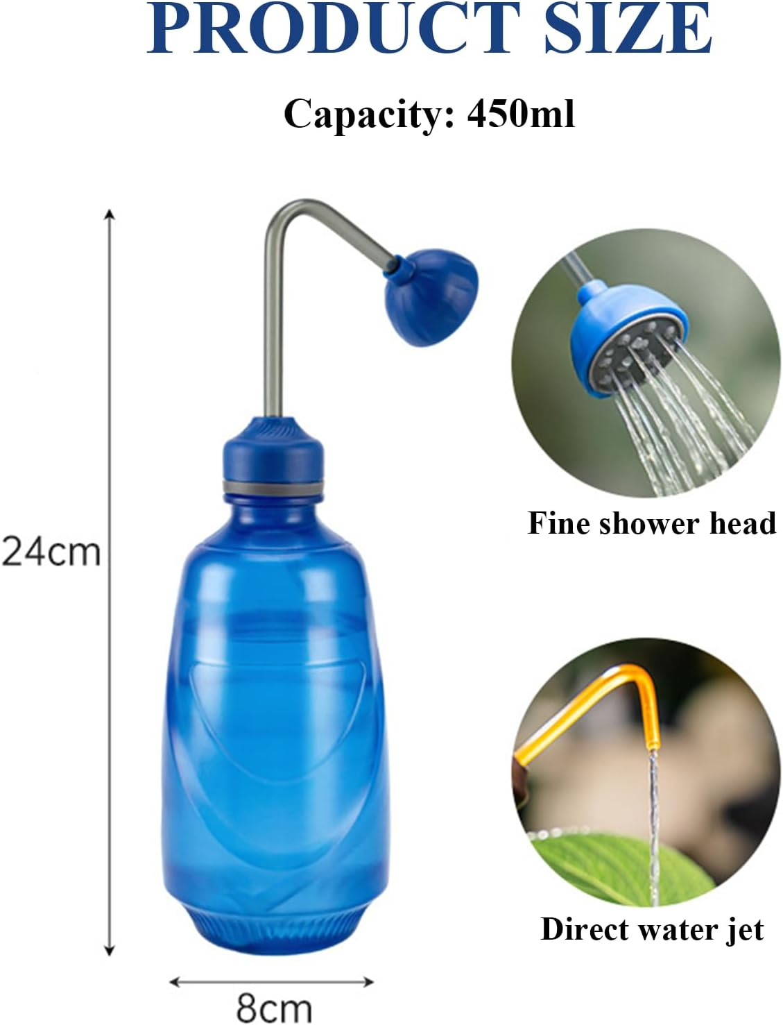 Rhoyee 450Ml Mini Watering Can for Indoor Plants &ndash;Squeeze Bottle with Precision Spout & Spray Head &ndash;Leak-Proof Plastic Plant Water Bottle for Succulents, Seedlings, Bonsai & Office Desk Plants (Blue) image number 2