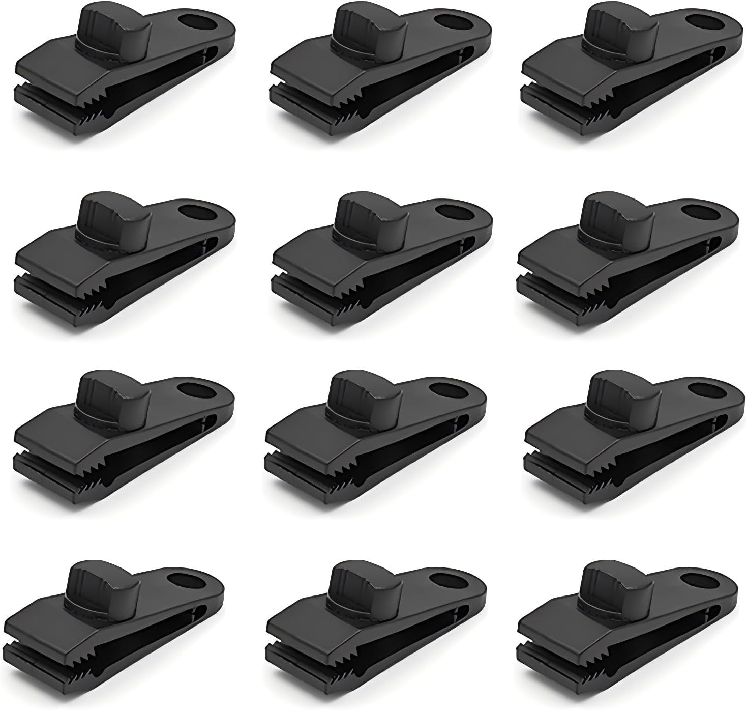 Langaelex 12Pcs Heavy Duty Tarp Clips with Lock Grip - Windproof Tent Clamps for Camping, Canopies, Pool Covers, Reusable Multi-Purpose Clips image number 4