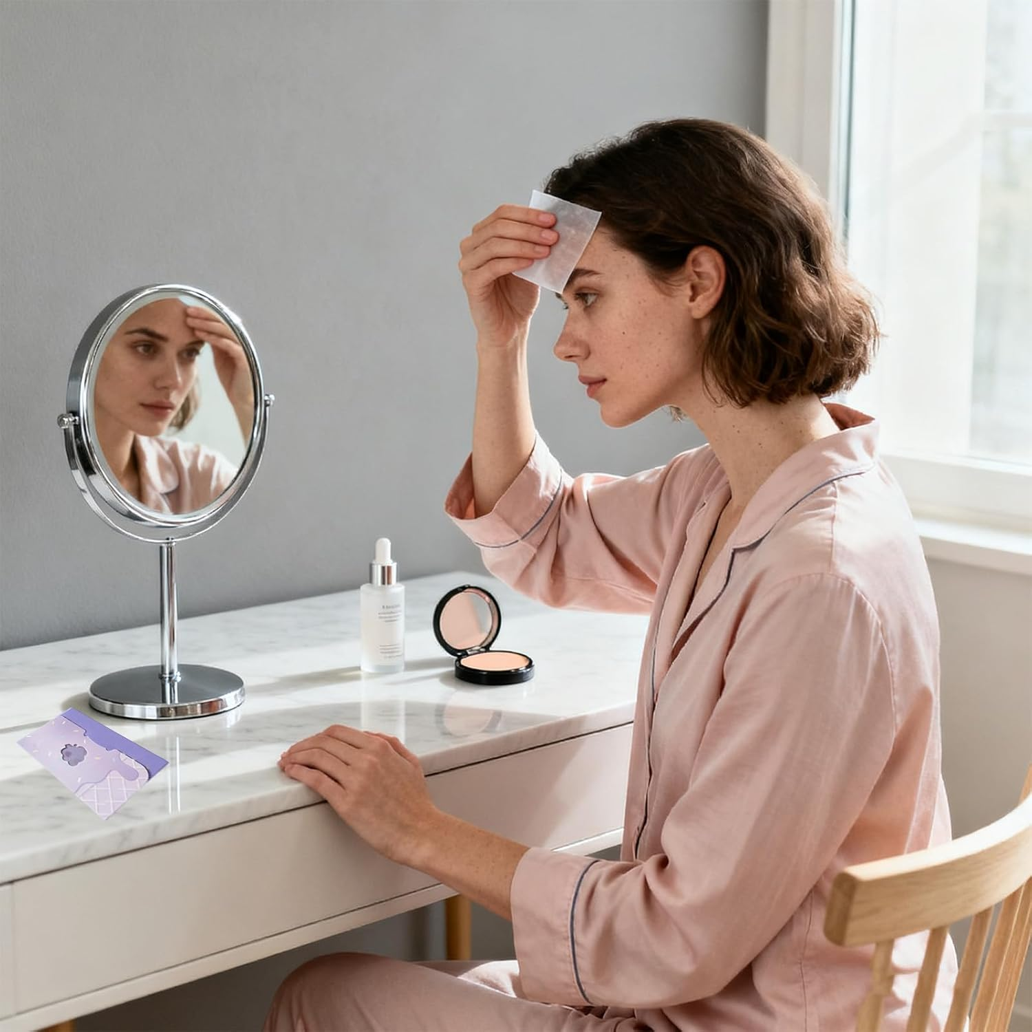 500PCS Blotting Paper, Oil Blotting Sheets for Oily Skin, 100 Sheets Each Box, Grape Scented Facial Oil Absorbing Tissues for Face & Nose, Skin Control Solution image number 1