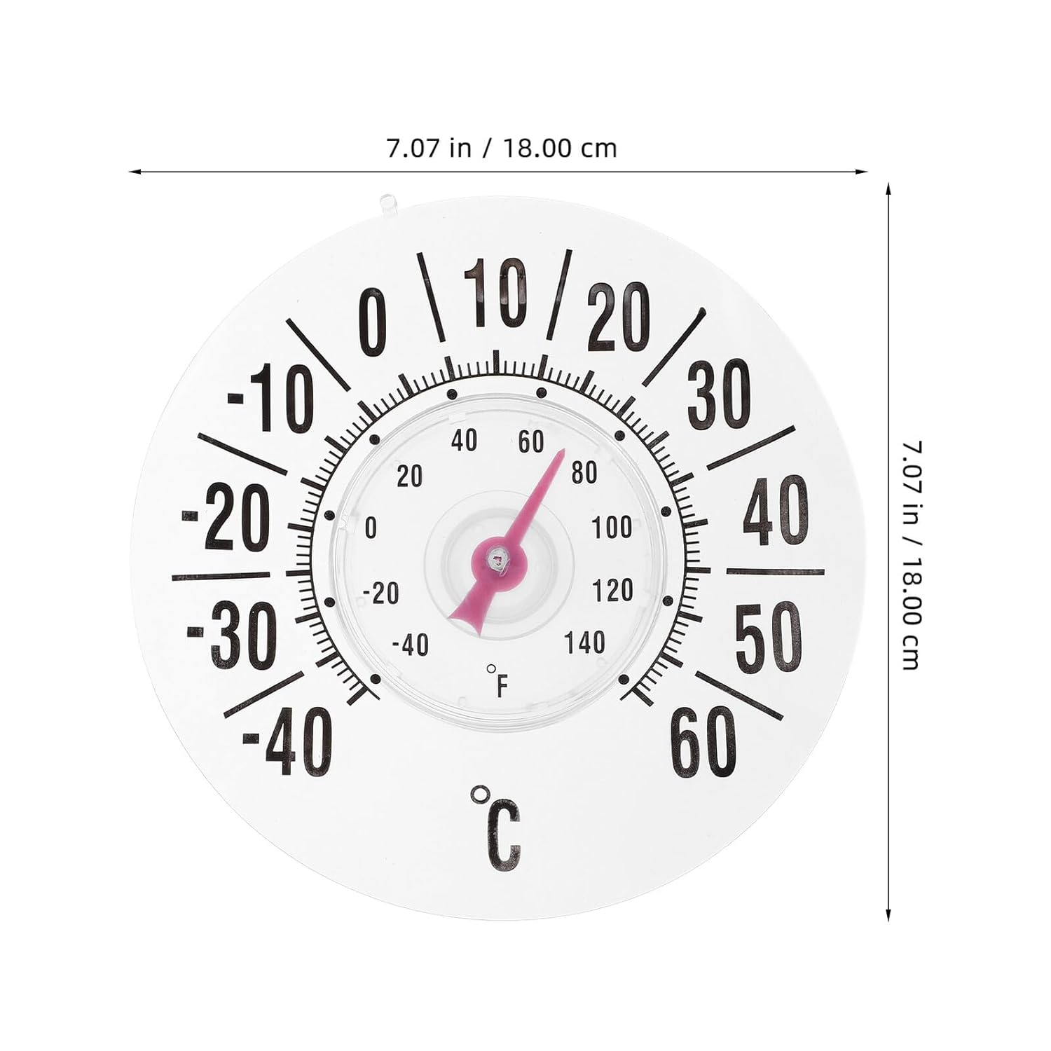 High Precision Analog Window Thermometer with Strong Suction Cup for Indoor and Outdoor Use Portable Temperature Gauge for Rooms Saunas Nurseries and Smooth Surfaces image number 2