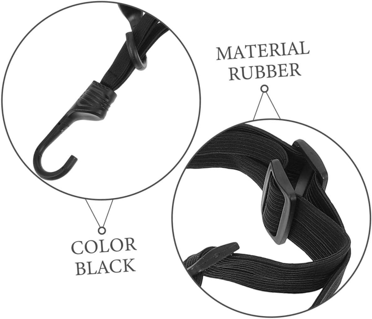 COOLHIYA 2Pcs Elastic Rope Straps Luggage Straps Hooks for Motorcycle Helmet Bike Secure Storage