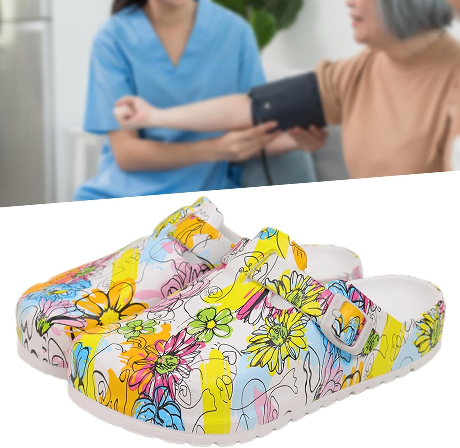 EVA Nursing Shoes, Lightweight Nurse Clogs for Hotels, Summer Kitchen, Beach Chef image number 5