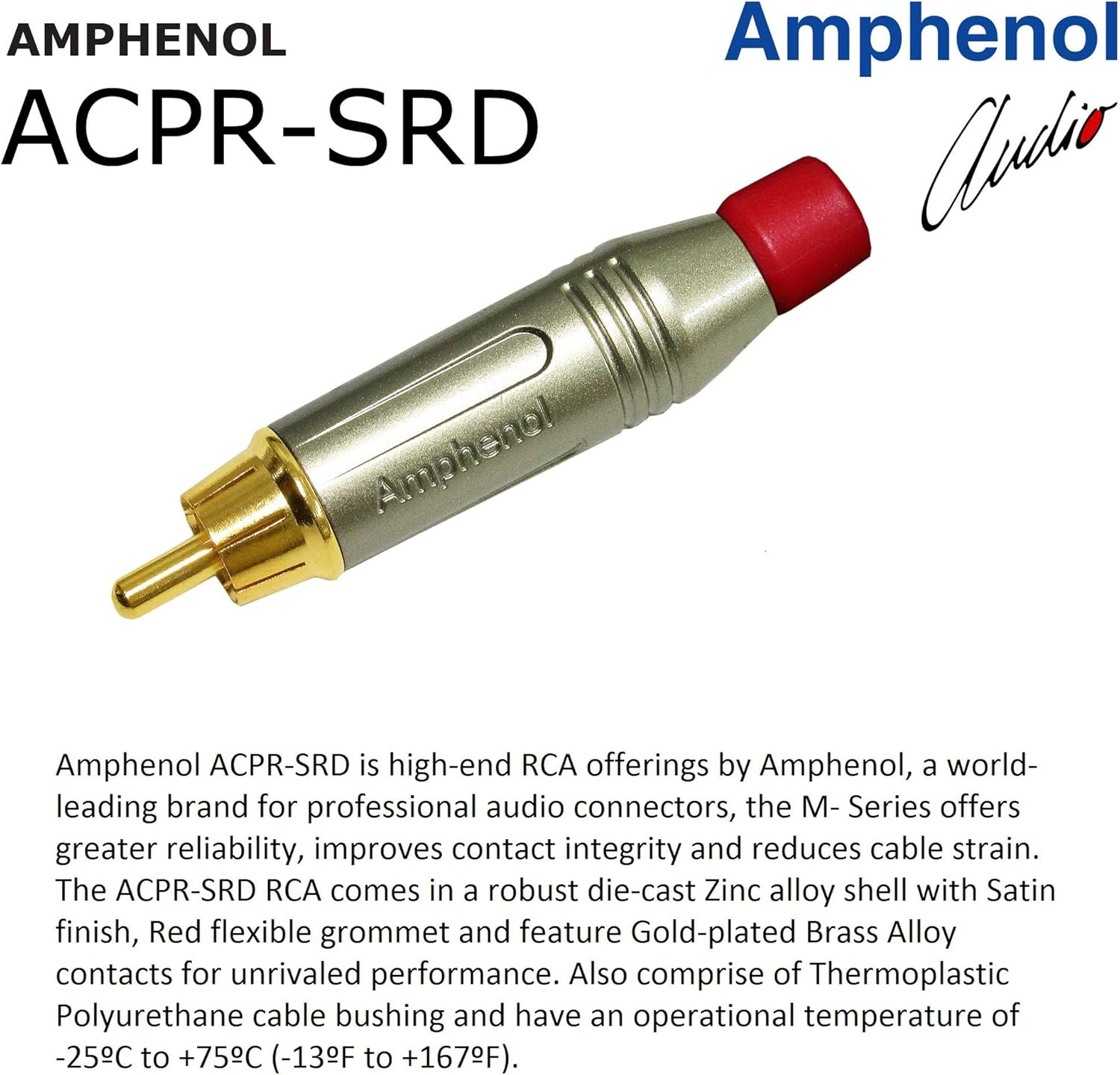 5 Foot RCA Cable Pair - Gotham GAC-4/1 (Black) Star-Quad Audio Interconnect Cable with Amphenol ACPR Die-Cast, Gold Plated RCA Connectors - Directional image number 6