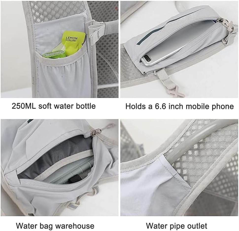 Running Hydration Backpack, Lightweight Insulated Pack with 250ML Water Bladder Bag Daypack for Hiking Trail Running Cycling Race Marathon for Women Men image number 1