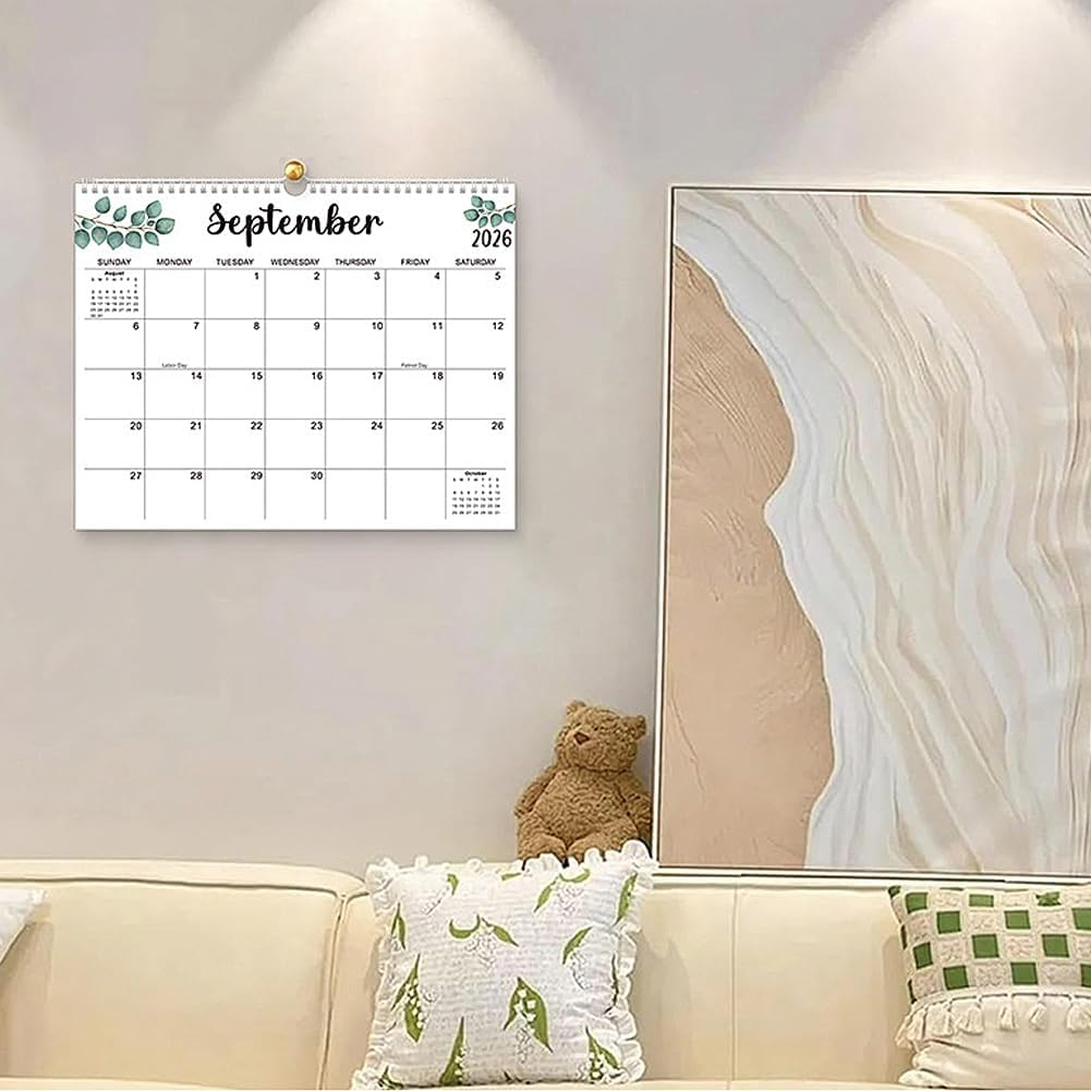 Geli Wall Calendar 2026-2027 with 8 Pieces Sticker, January 2026 - June 2027, 2026-2027 Monthly Calendar with Thick Paper, Twin-Wire Binding,Large Blocks, Hanging Hook, Holidays image number 2