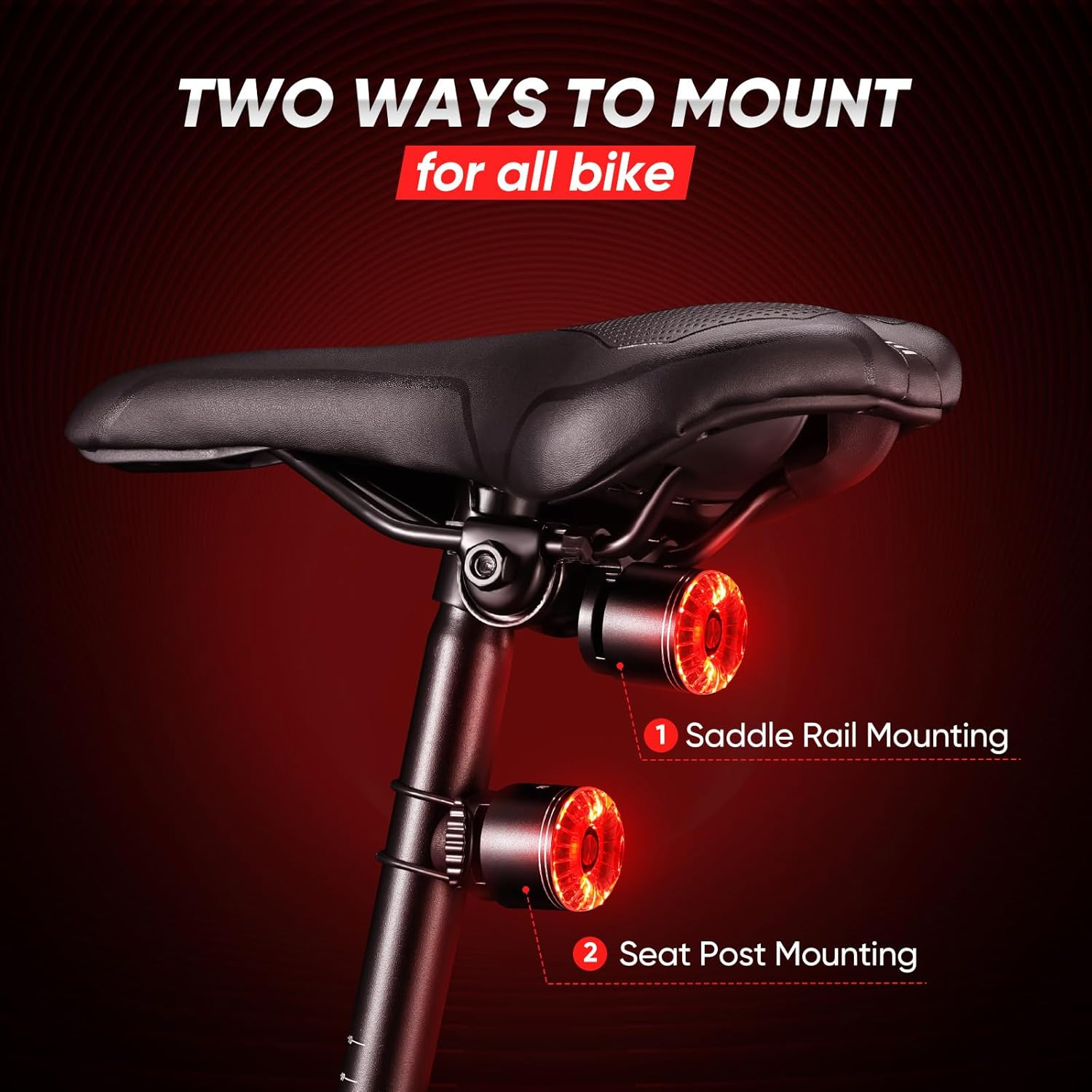 Rear Bike Light 30 Hours Autonomy - Aluminum Casing, Lightweight 28G, Waterproof IP65, USB-C Rechargeable, Quick Mount On/Off, DON PEREGRINO M3 image number 5