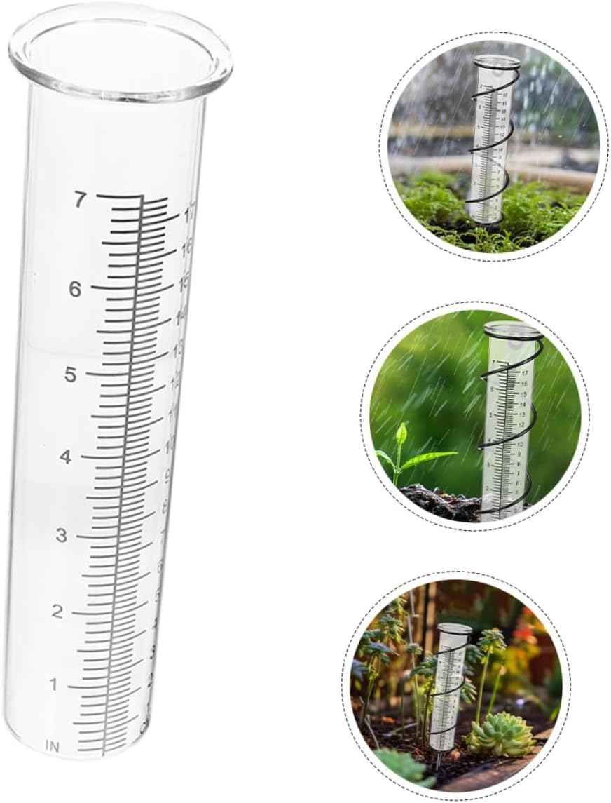 UKCOCO 2Pcs Freeze Rain Gauge Replacement Tubes Plastic Water Measurement Tubes with Clear Markings for Garden Outdoor Use image number 1