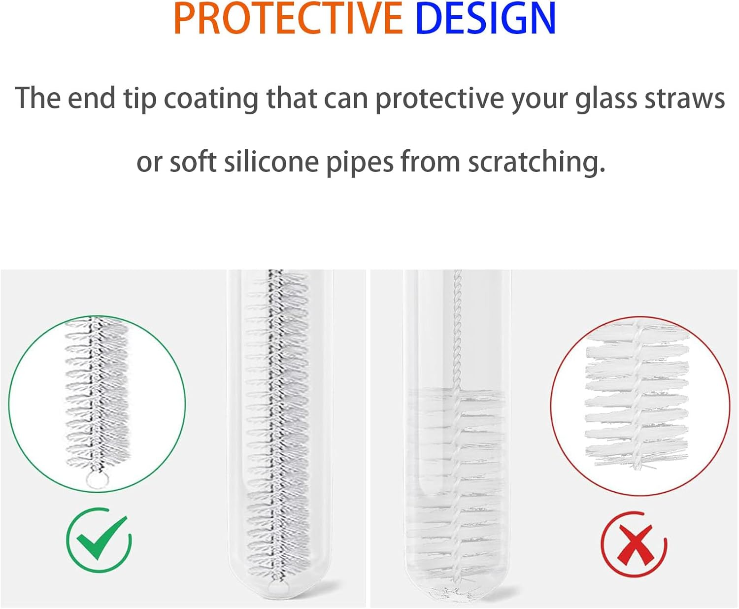 2 Pack Straw Cleaner Brush, Reusable Metal Handles Straw Cleaner Brush Extra Long for Stanley Mug 40, 30, 20 Oz, 10Mm Wide Straw Cleaner Brush for Sippy Cup, Water Bottle and Tubes image number 1