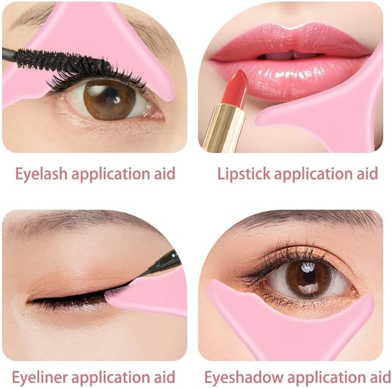 Eyebrow Kit 4-In-1 Professional Brow Shaping Set with Eyebrow Razor, Scissors, Stencil & Guide - Reusable Silicone Tools for Perfect Eyebrows at Home (Pink) image number 6