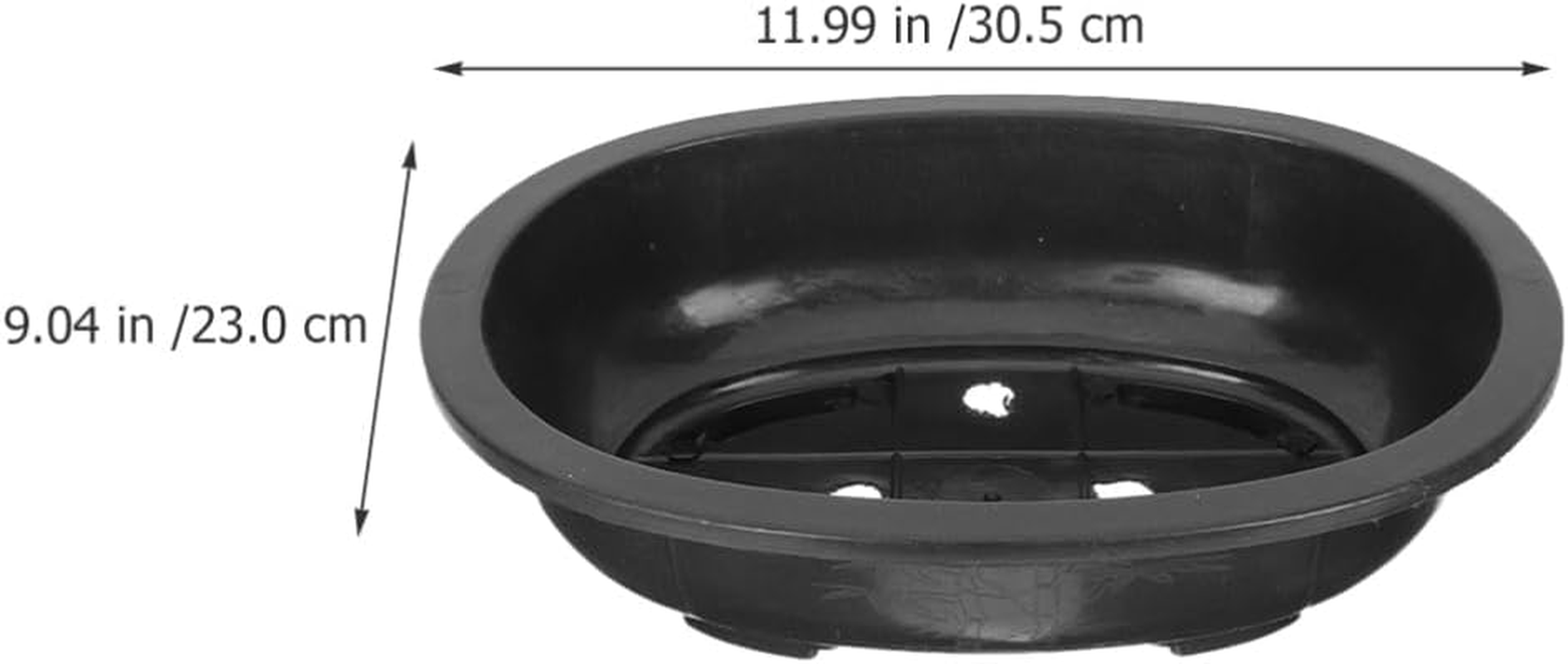 Happyyami 2Pcs Oval Bonsai Training Pots for Gardening Lightweight Drainage Container for Flower Cultivation Modern Design Garden Supply image number 4