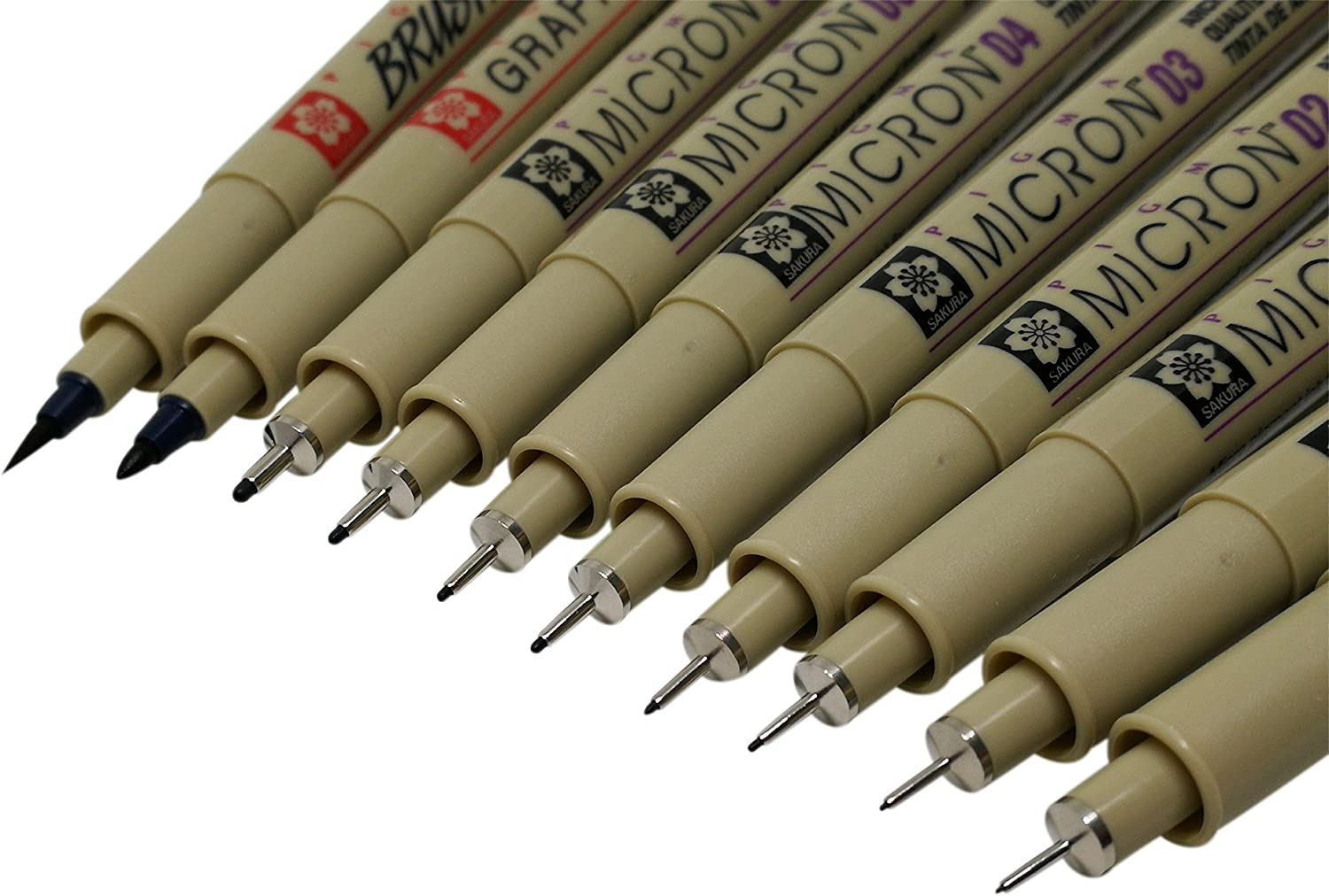 Sakura Pigma Micron 10 Fineliner Pens Black Archival Ink Artist Drawing Sketch Pens (003, 005, 01, 02, 03, 04, 05, 08), Graphic 1 & Brush Pen Set image number 7