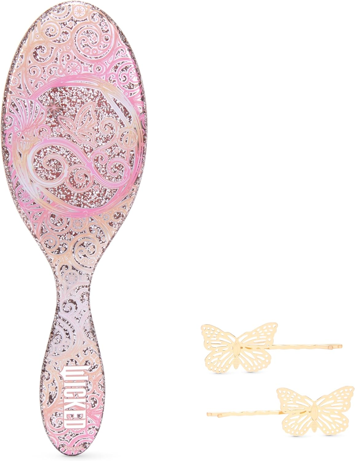 Wet Brush Original Detangler Hair Brush Glinda (Wicked) Kit - Ultra-Soft Intelliflex Bristles - Detangling Brush Glides through Tangles for All Hair Types (Wet Dry & Damaged) - 1 Brush & 2 Barrettes