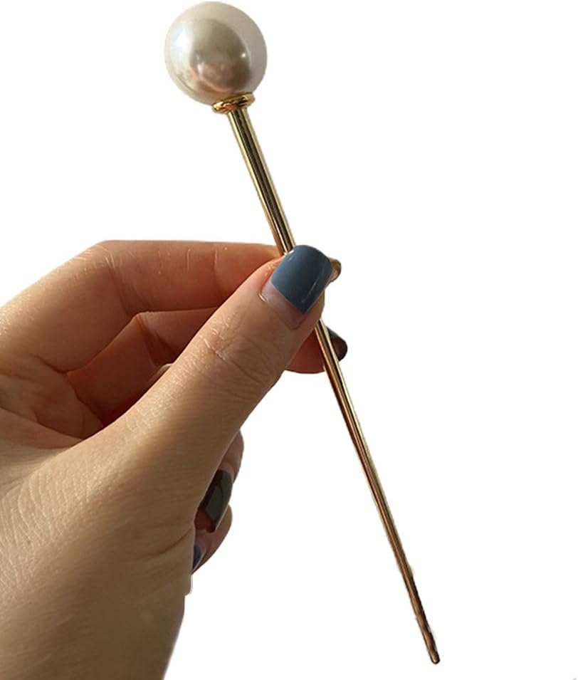 Faux Pearl Ball Hair Pins Vintage Metal Chopsticks Hairpins Hairpins Updo Bun Holder Decorative Hair Accessories Styling Accessories Hair Clips for Women Wood