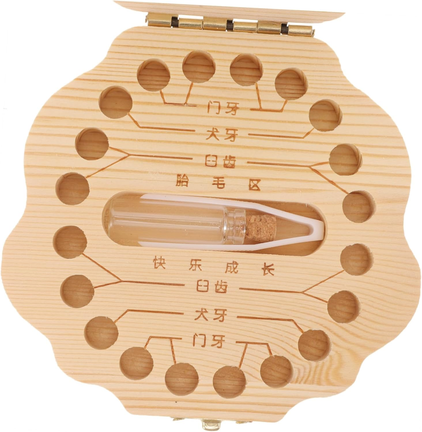 Kisangel Year Old Boy Teeth Keepsake Box Deciduous Teeth Storage Case Wooden Material Chinese Zodiac Dragon Design image number 3