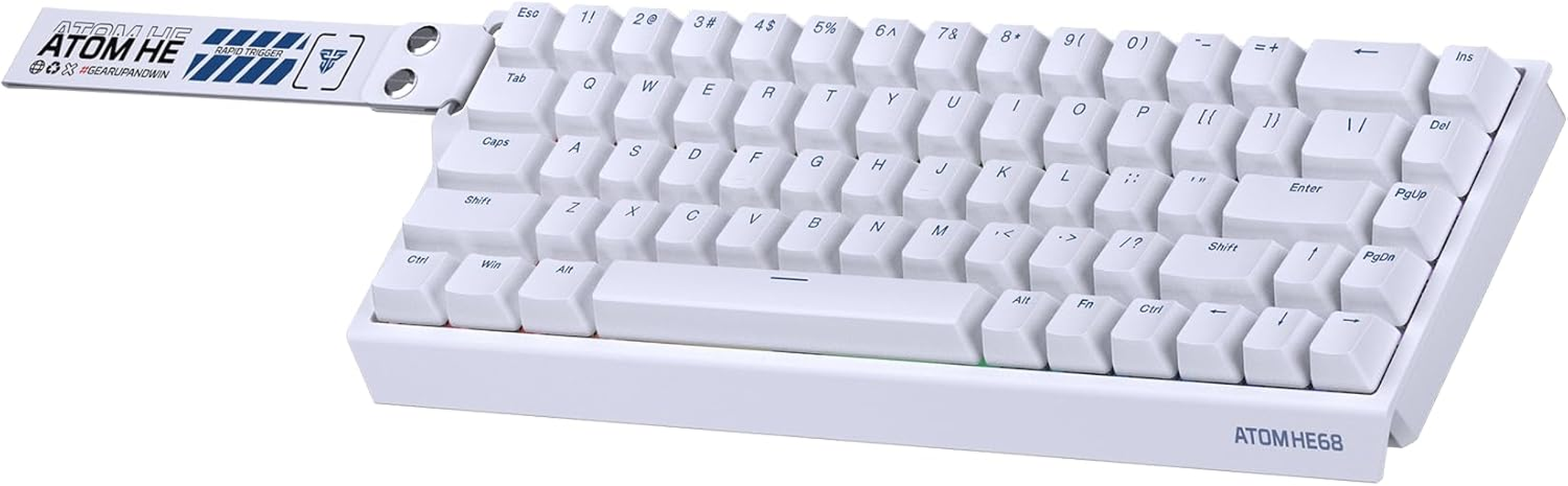 Fantech Atom HE68 Wired Magnetic Switch Mechanical Gaming Keyboard, Hotswap Hall Effect Keyboard 8K Hz Polling Rate for Pc/Windows/Mac OS - White