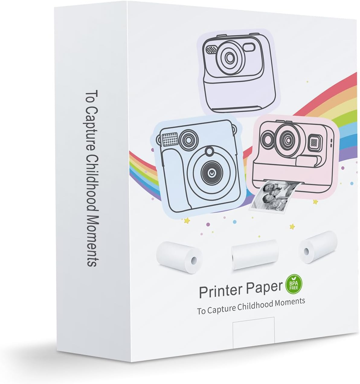 12 Rolls Instant Print Camera for Kids Refill Print Paper - Hikkon Thermal Print Paper Rolls Photo Print HD Printing for Most Kids Instant Camera (White)