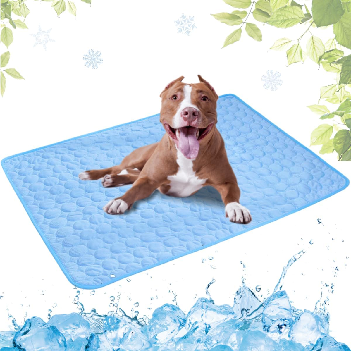LEZUAN Cooling Mat Dogs, Self-Cooling Dog Mat, Cooling Blanket Cats, Non-Toxic Cooling Pad for Pets, Washable Dog Cold Mat for Indoor, Outdoor and Car (Blue, 55 X 70 Cm) image number 5
