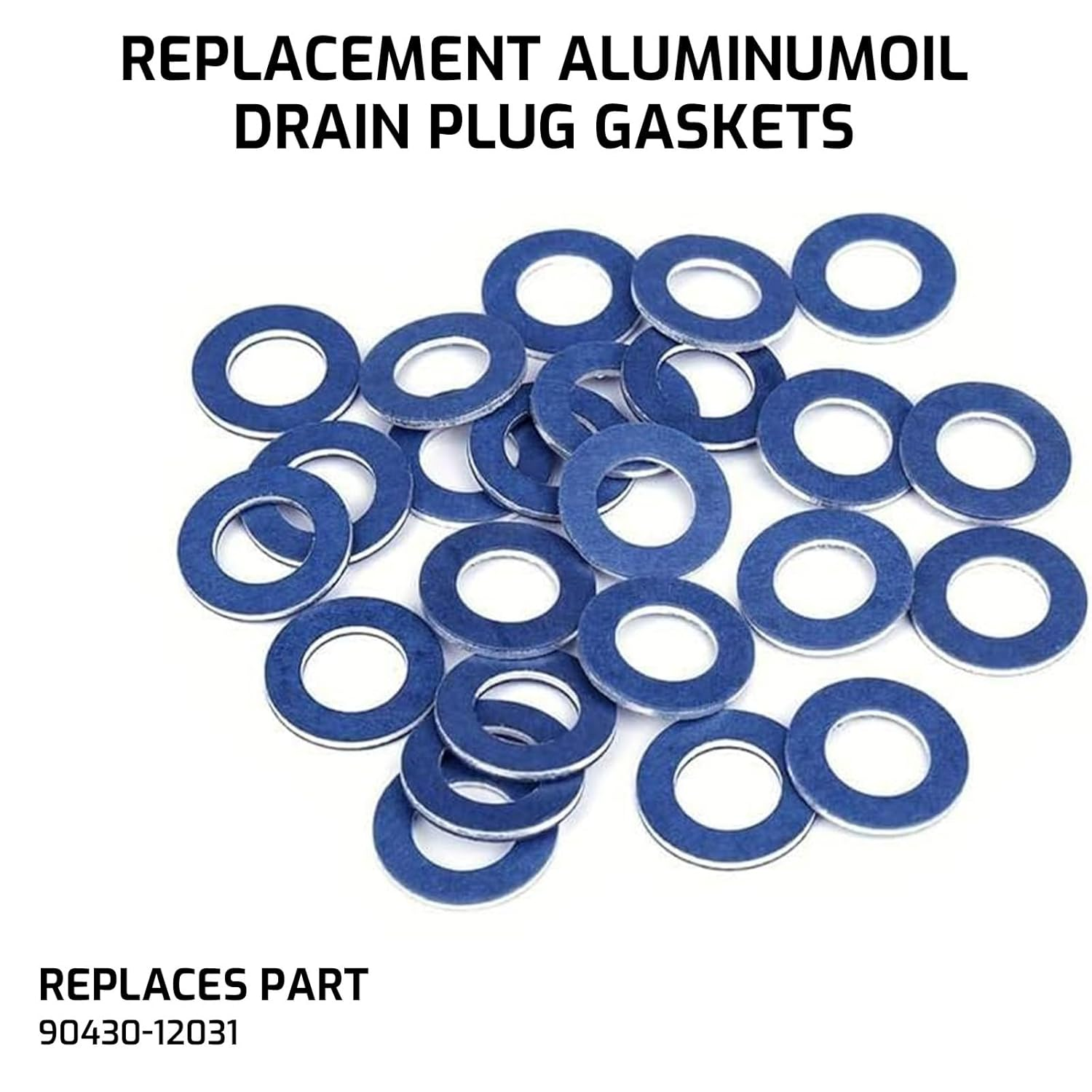 20PCS Oil Drain Plug Gaskets, Aluminum Crush Washer Seals for Toyota Lexus Scion, 12Mm Hole, Fits OE# 90430-12031, Engine Oil Pan Drain Plug Washer Kit image number 3